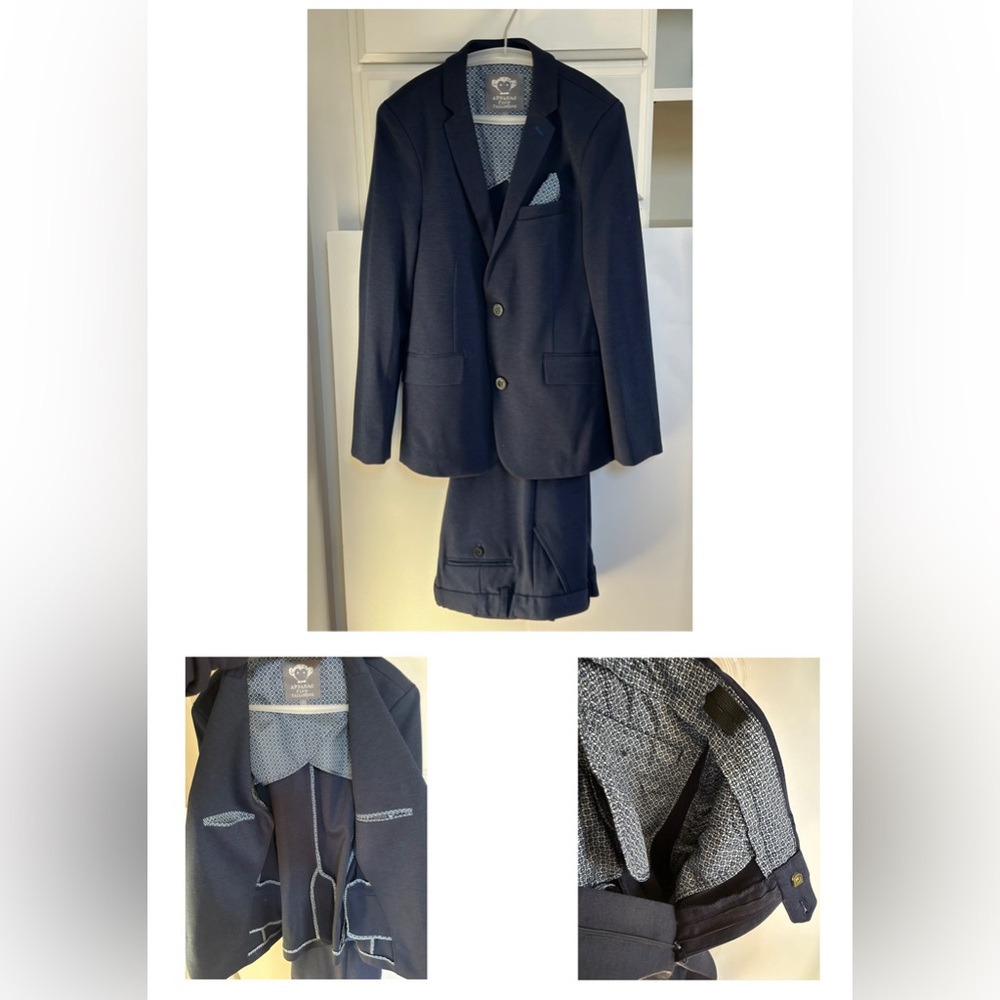 Appaman Stretchy Mod Suit in color Blue Print. Size 12